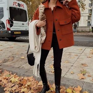 Rust oversized shacket